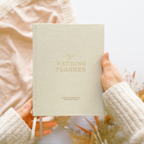 Blush & Gold Ausfüllbuch für Hochzeitsplaner, elfenbeinfarben