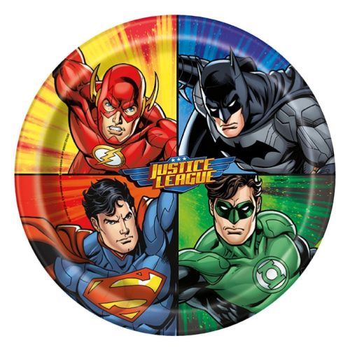 Justice League Teller groß (8 Stück)