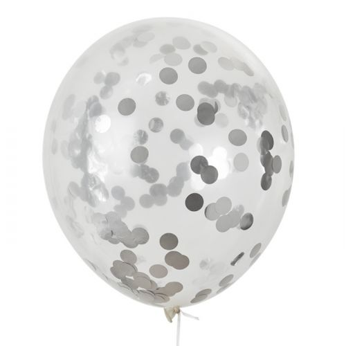 Mega confetti ballon zilver 60cm House of Gia