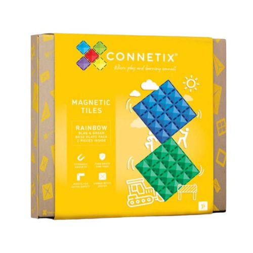 Connetix Tiles regenbogenblaue & grüne Grundplatte (2Stück)