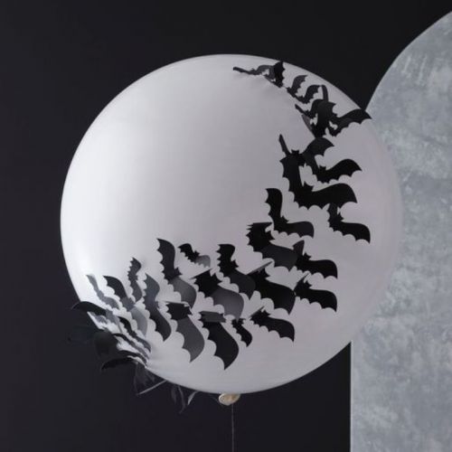Mega weißer Ballon mit Fledermäusen Fright Night Ginger Ray