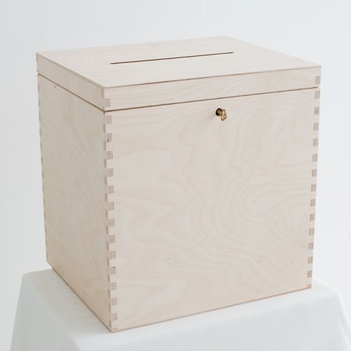 Briefumschlagbox aus Holz mit Schloss (groß) - 29x25x30