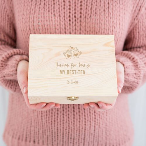 Personalisierte Teebox aus Holz best-tea