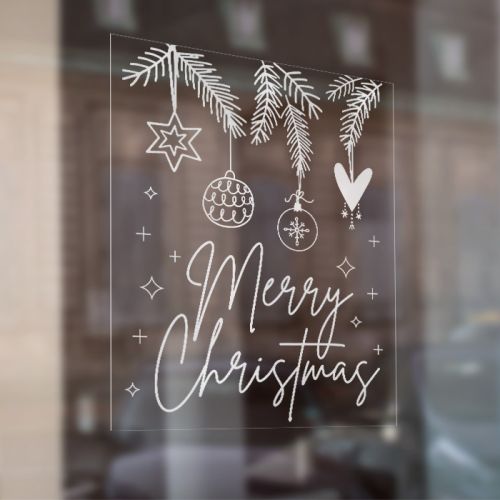 Weihnachts-Fensteraufkleber mit Weihnachtsanhängern