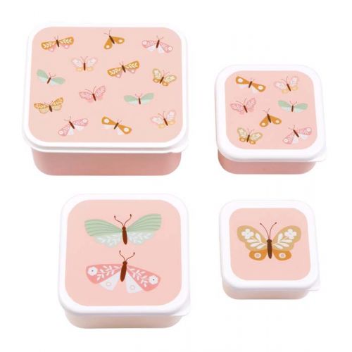Lunchbox und Snackbox mit Schmetterlingsmotiv A Little Lovely Company