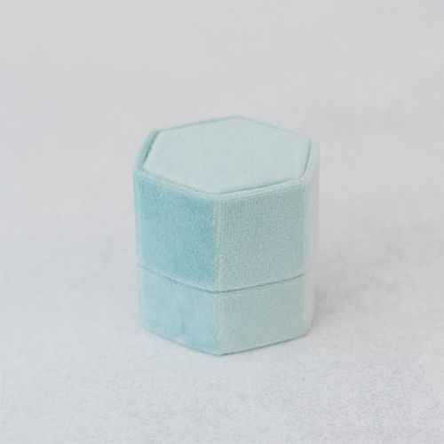 Samt Ring Box Hexagon Soft Mint (1 Ring)