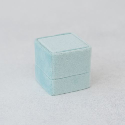 Samt Ring Box quadratisch Soft Mint (1 Ring)