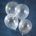 Konfetti Luftballons glitter gold (5pcs) Gold Weihnachten