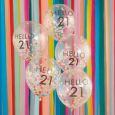 Konfetti-Ballons hallo 21 Mix it Up Brights Ginger Ray