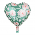 Folienballon Herz Blumen 45cm