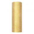 Tüll auf Rolle glitter gold 15cm (9m)