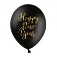 Ballons Happy New Year schwarz und gold (6 Stück)