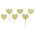 Cupcake Picks Herzen Gold (6 Stück) Sweet Love Collection