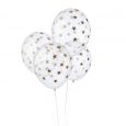 Transparente Luftballons mit goldenen Sternen (6 Stück)