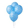 Ballons mit Punkten hellblau und weiß (6 Stk.)