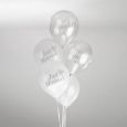Vintage Romance Ballons (8 Stk.) Weiß-Silber