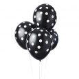 Ballons Dots Schwarz und Weiß (6 Stk.)