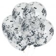 Konfetti-Ballons schwarz und weiß (6 Stück) House of Gia