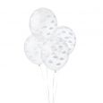 Transparente Luftballons Wolken weiß (6 Stk.)