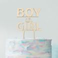 Gender Reveal Kuchen Topper Junge oder Mädchen Holz