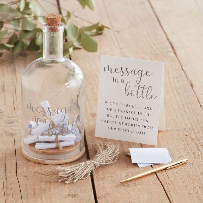 Gastenboek message in a bottle Botanical Wedding Ginger Ray