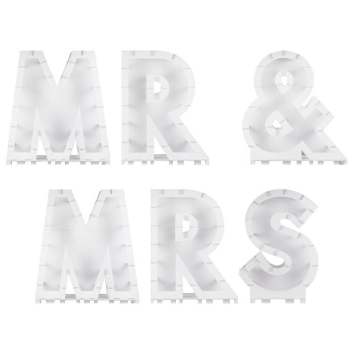 Ballon Mosaik Buchstaben XL Mr & Mrs Botanical Wedding