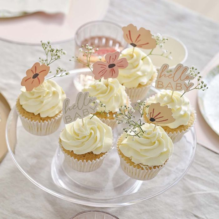 Cupcake-Picks Floral Baby Ginger Ray