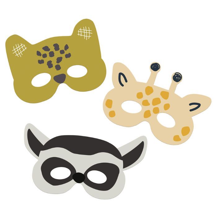 Zoo-Party-Masken (6 Stk.)