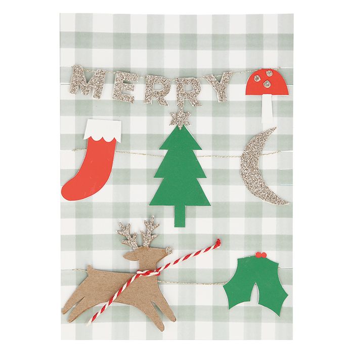 Weihnachtskarte Frohe Weihnachten mit Girlande Meri Meri