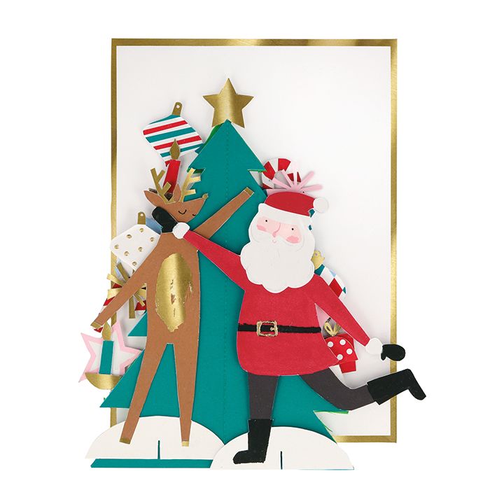 Weihnachtskarte Weihnachtsbaum Wabe Meri Meri