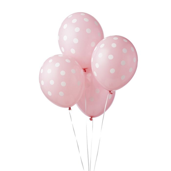Ballonnen met stippen lichtroze-wit (6st)