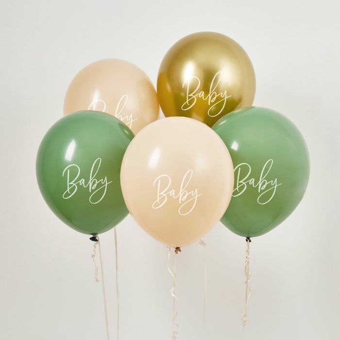 Luftballons Mix Salbei Babyshower (5St.) Hootyballoo