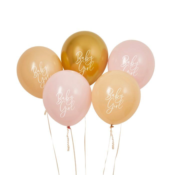 Luftballons Mix Rosa Babyshower (5Stück) Hootyballoo