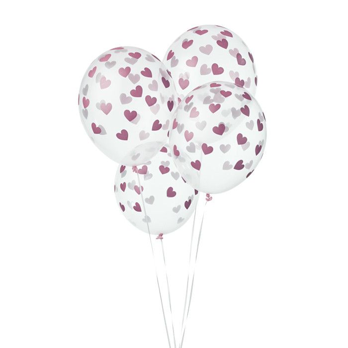 Transparente Herzballons (6 Stück)