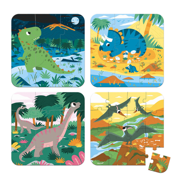 Janod Puzzle Dinosaurier (4Stück)