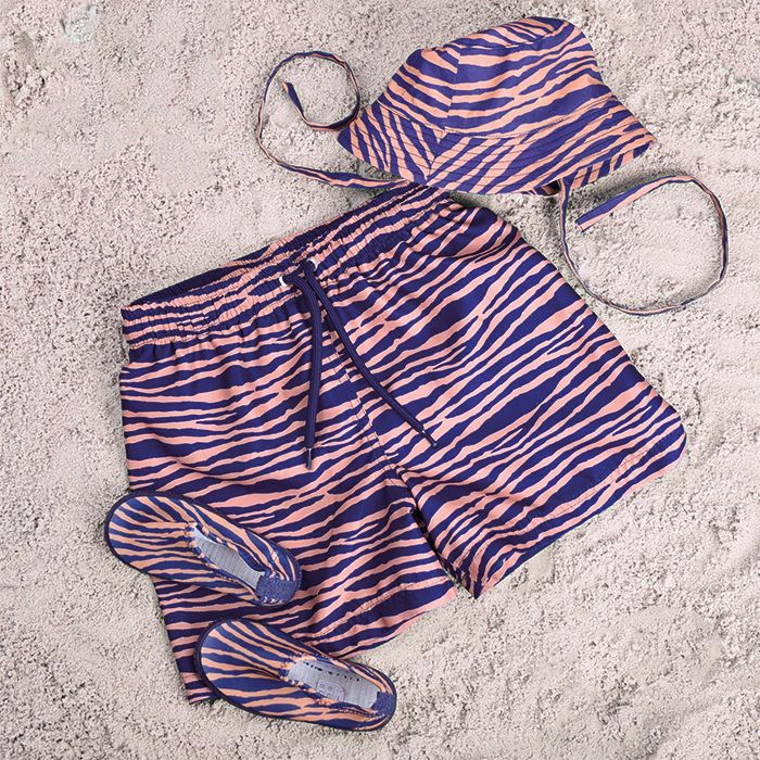 Swim Essentials Sonnenhut blau zebra