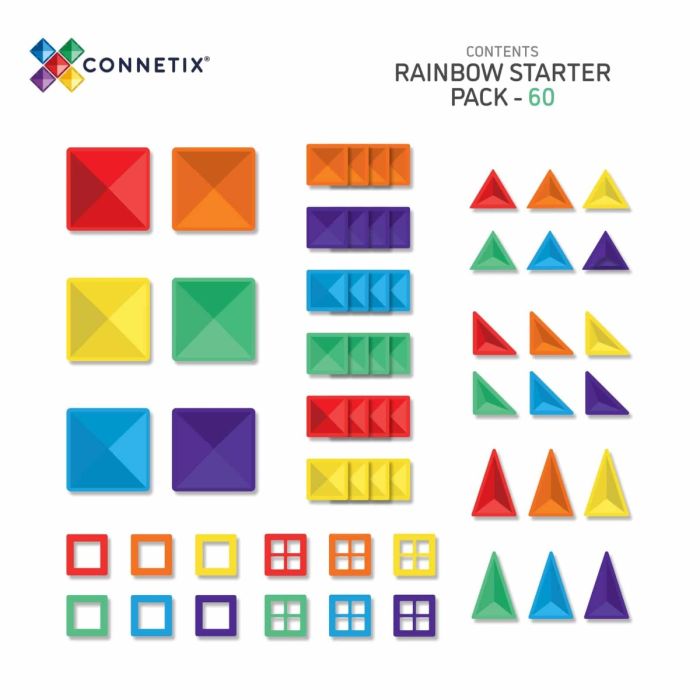 Connetix Tiles Regenbogen-Starterpaket (60 Stück)