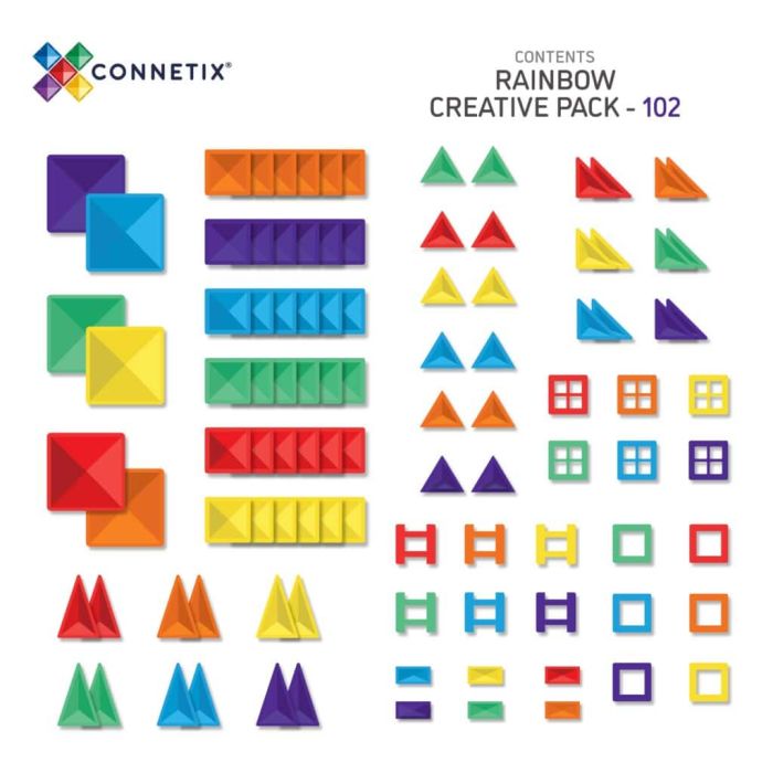 Connetix Tiles Regenbogen-Kreativpaket (102 Stück)