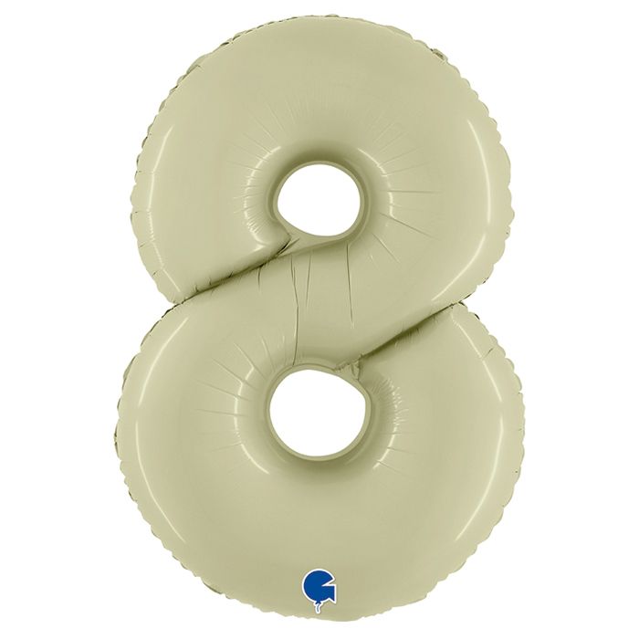 Folienballon Satin-Zahl 8 olivgrün 100cm