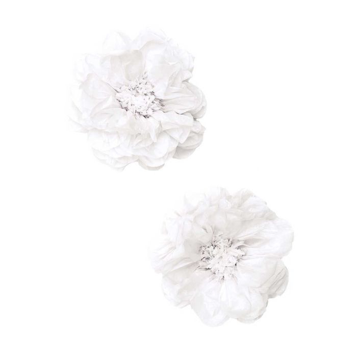 Papierblumen Pompons weiß 25cm (2Stk.)