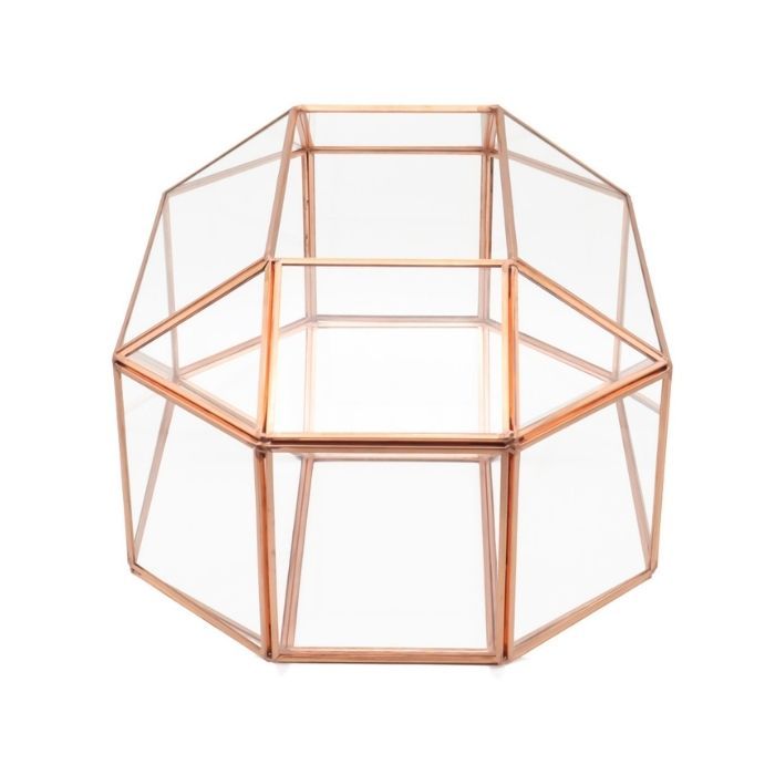 Glasumschlagbox geometrisch Roségold