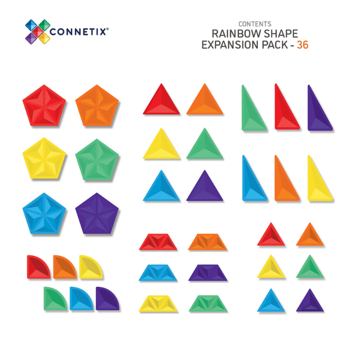 Connetix Tiles Erweiterungspaket Regenbogenform (36 Stück)