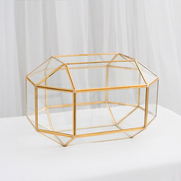 Glas Briefumschlag Box geometrisch mit Namen schick