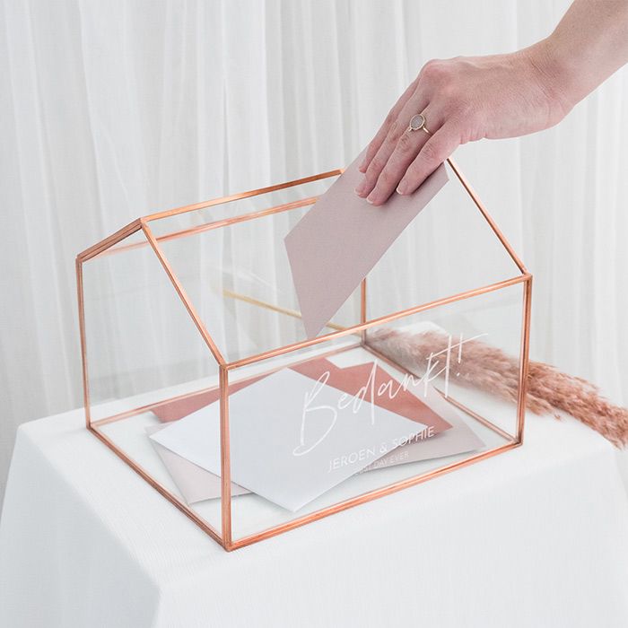 Personalisierte Glas Umschlagbox Haus modern