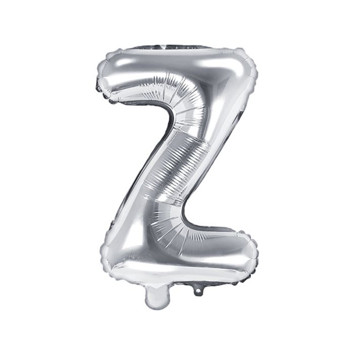Folienballon Buchstaben und Zahlen silber 35cm