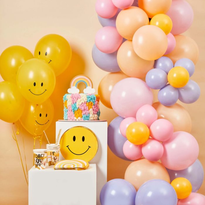 Luftballons Smiley (5Stk) Frieden Liebe Party Hootyballoo