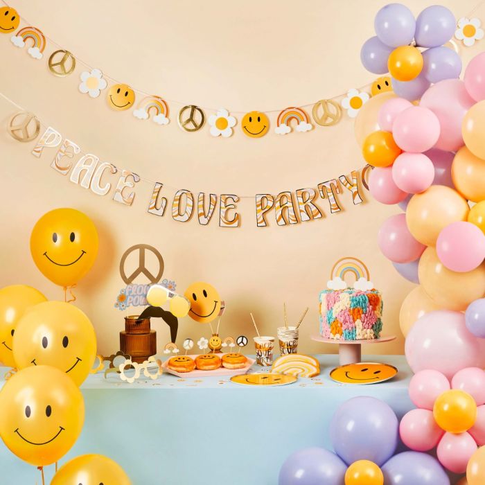 Gläser gold Gänseblümchen (10pcs) Frieden Liebe Party Hootbyballoo