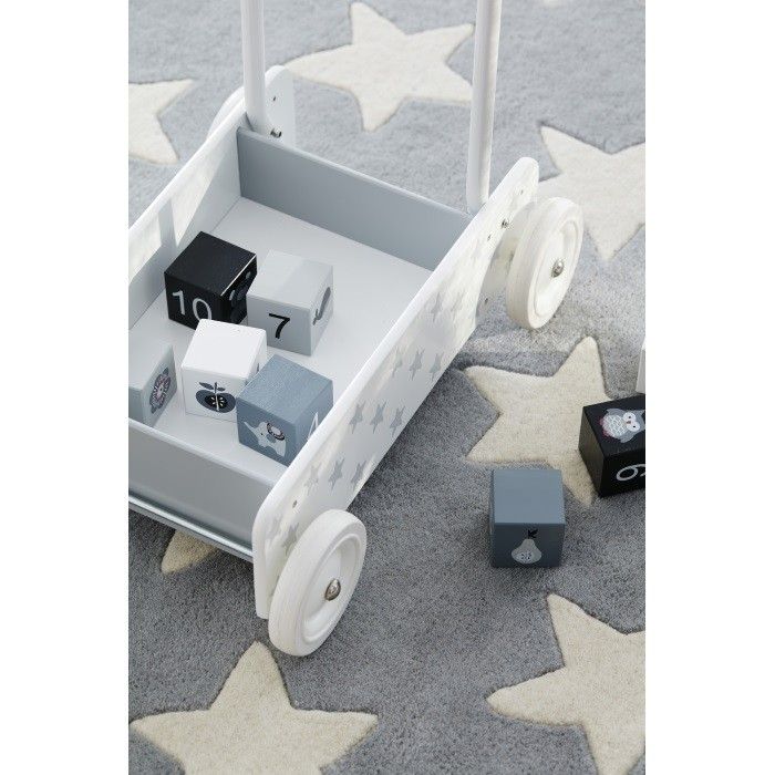 Houten wandelwagen ster wit/grijs Kids Concept
