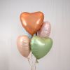 Folieballon Satin hart olijfgroen (45cm)