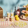 Zitrone & Gingham Becher (8 Stück) Sommer Picknick Hootyballoo
